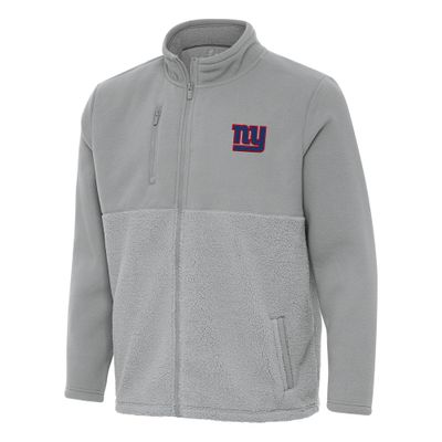 Antigua Men's Gray New York Giants Daily Fused Full-Zip Jacket