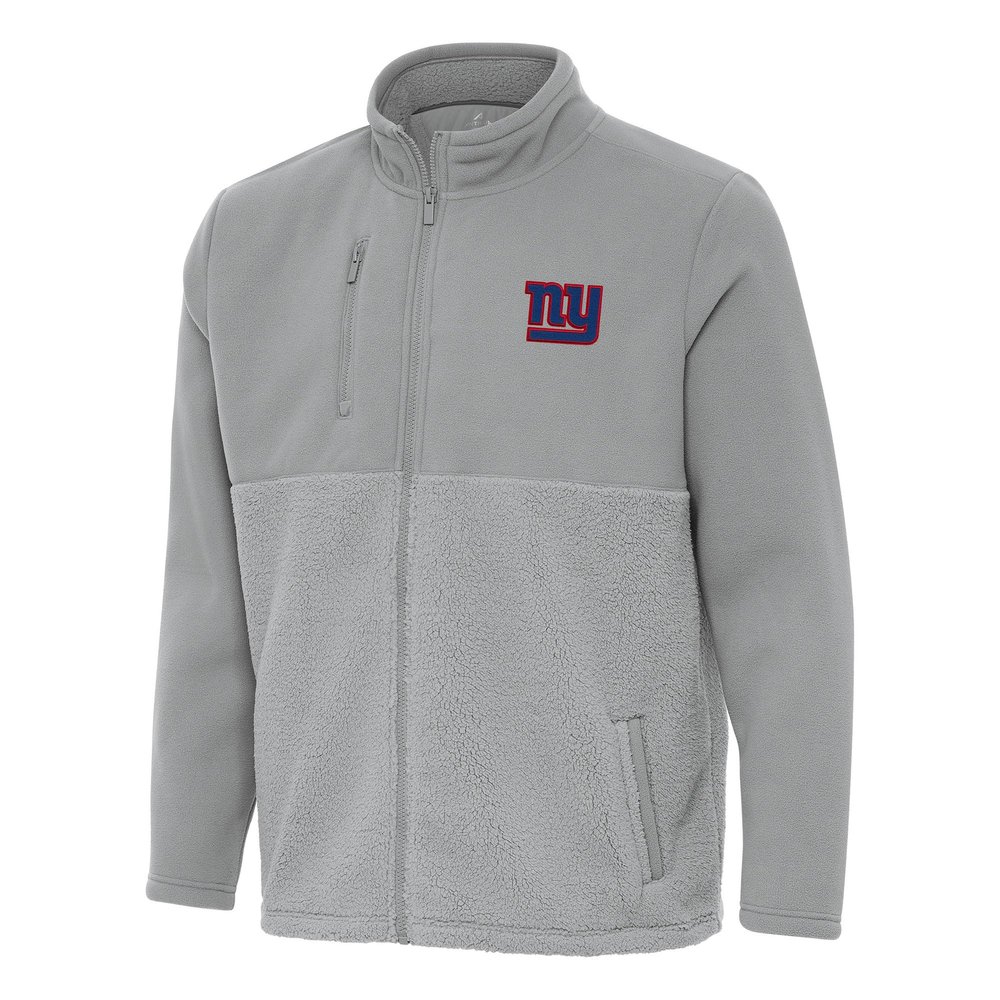 Antigua Men's Gray New York Giants Daily Fused Full-Zip Jacket