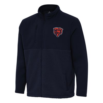 Antigua Men's Navy Chicago Bears Daily Fused Full-Zip Jacket