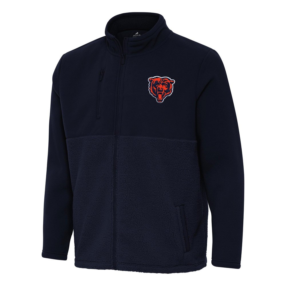 Antigua Men's Navy Chicago Bears Daily Fused Full-Zip Jacket