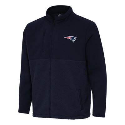 Antigua Men's Navy New England Patriots Daily Fused Full-Zip Jacket