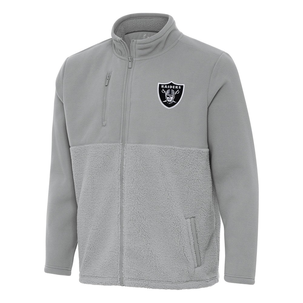 Antigua Men's Gray Las Vegas Raiders Daily Fused Full-Zip Jacket