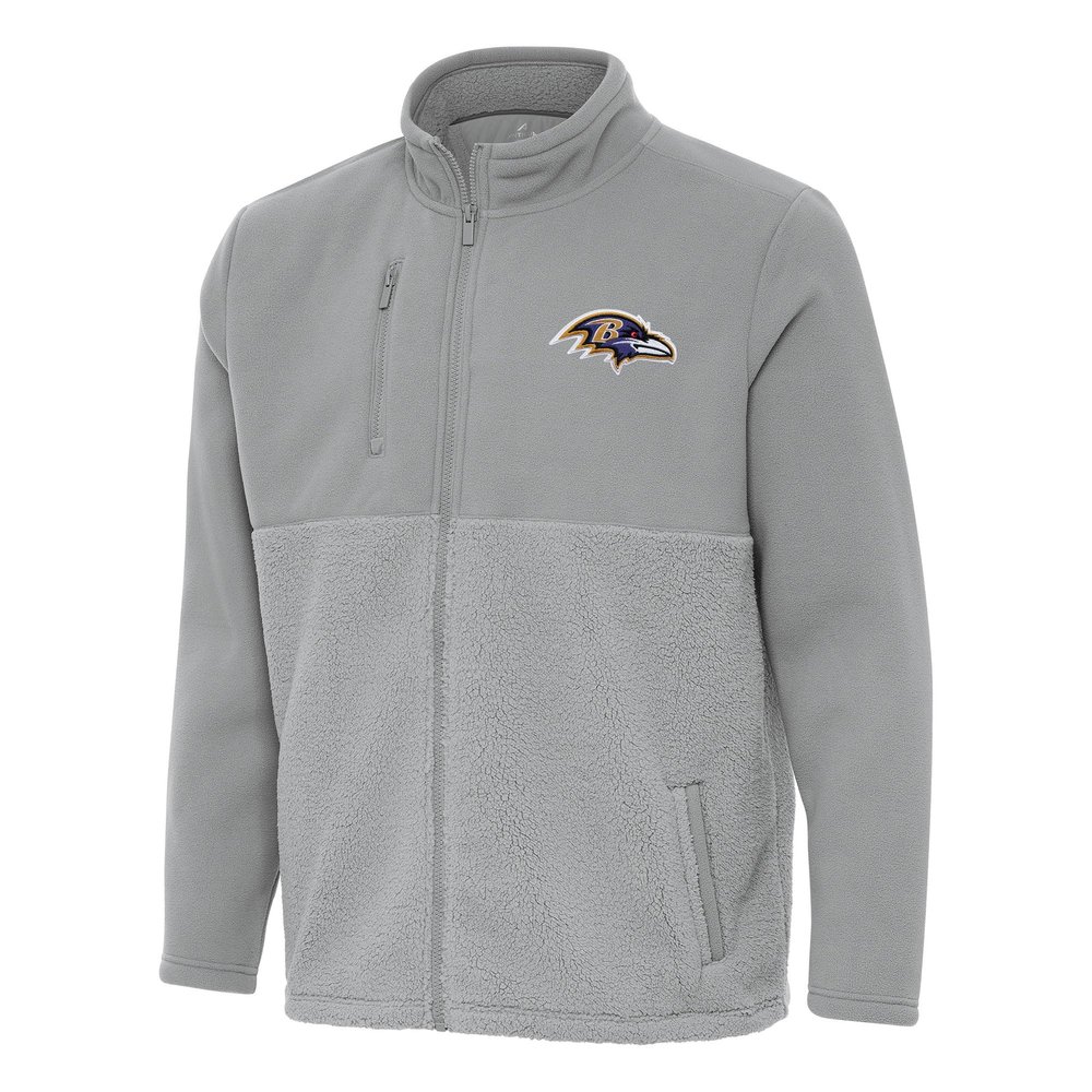 Antigua Men's Gray Baltimore Ravens Daily Fused Full-Zip Jacket
