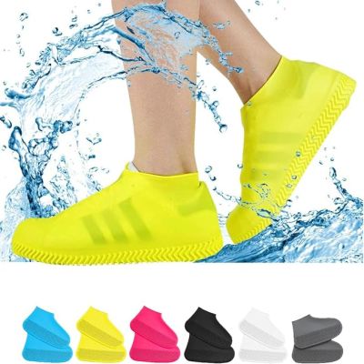 WINLDKFER Rain Boot Covers, Thickened Anti-Slip wear-Resistant Silicone Shoe Covers, Short-Barrel Portable Pocket Shoe Covers, Outdoor Men's and Women's Waterproof Shoe Covers