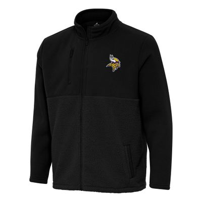 Antigua Men's Black Minnesota Vikings Daily Fused Full-Zip Jacket