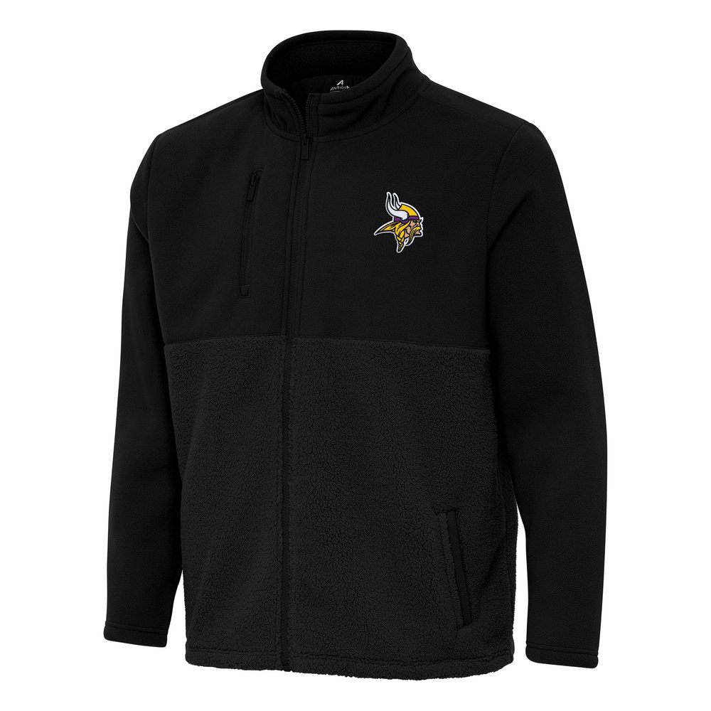 Antigua Men's Black Minnesota Vikings Daily Fused Full-Zip Jacket