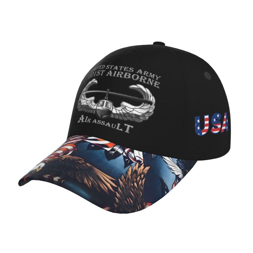 101st Airborne Air Assault Hat Adjustable Baseball Cap for Men Women Dad Hat Black
