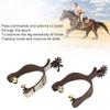 MORECP Horse Spurs Pair with Leather Spurs Belt, Antique Brass Western Style Spurs for Men and Women, Hand Carved Silver Spurs for Horseback Riding, Equestrian Competition MP04 view 2