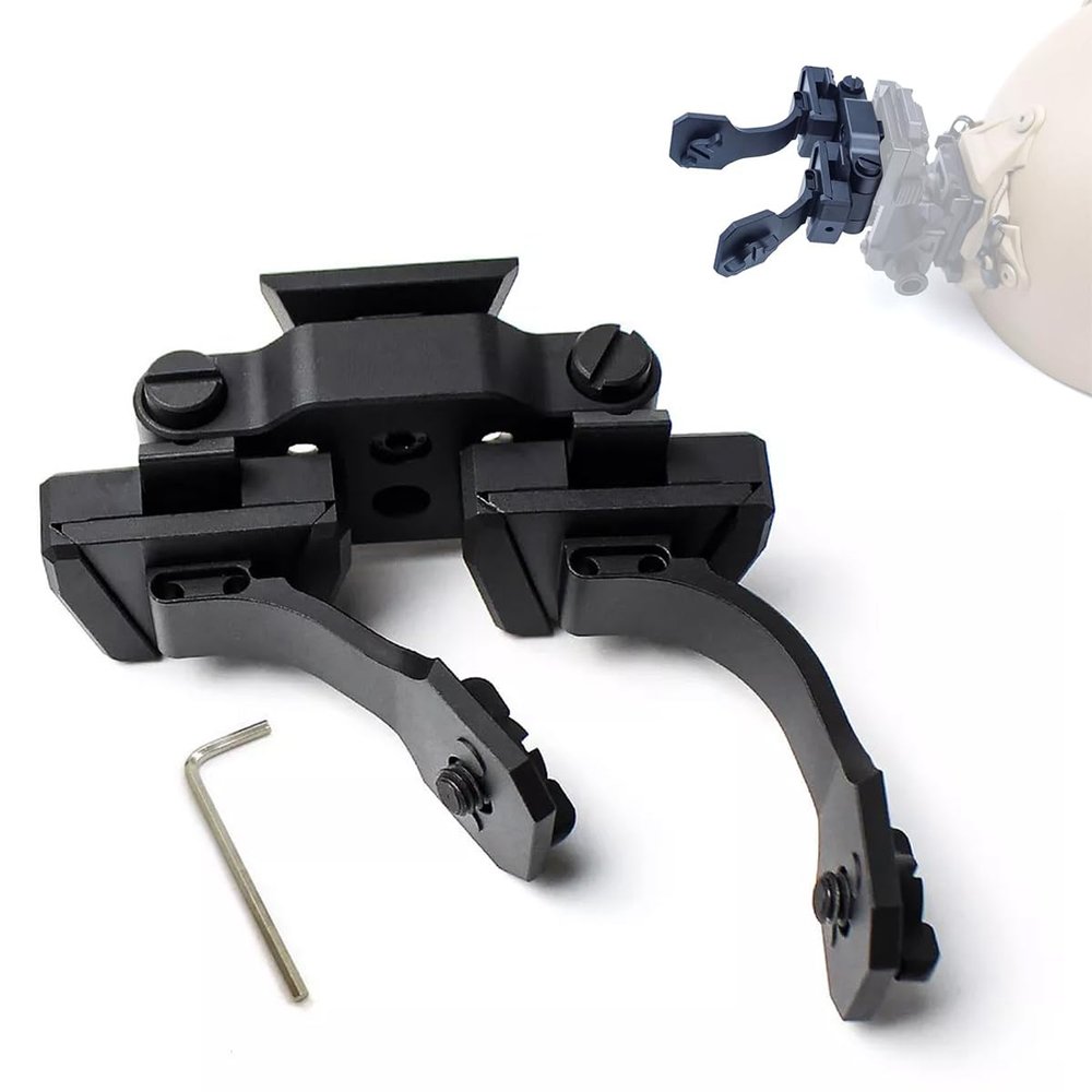 okyass Dual PVS14 Night Vision Bridge Mount NVG J Arm Helmet Mount for Binocular Anodized Metal