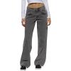 Womens Straight Wide Leg Jeans Low Rise Baggy Y2K Boyfriend Jeans Streetwear Loose Fit Skateboard Denim Pants Grey view 1