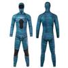 Blue Camo Spearfishing Wetsuits for Men Women, 3mm Neoprene Top+Pants Two Pieces Set Hooded Super Stretch Diving Suit (Blue, XL) view 1