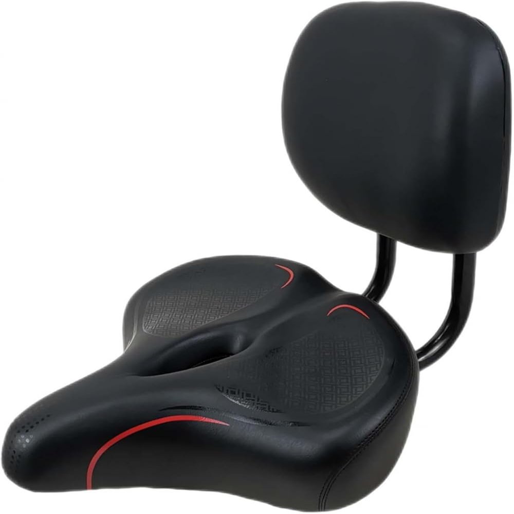 ZYJBDYZBD Bicycle Seat with Backrest Bicycle Saddle Seat, Exercise Seats, Strong Load Bearing, with-Red