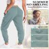 liyiyiyia Women's Hiking Cargo Pants Quick Dry Lightweight Elastic Waist Outdoor Safari Travel 2067Army Green-M view 2