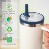 2 Pack Stanley Quencher 30 OZ Flip Straw Lid - Leak Proof Replacement for H2.0 FlowState Tumbler, Reusable Spill Proof Cup (Dark Blue) view 4