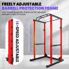 Power Squat Rack, Power Cage 1200 Pounds Capacity, Multi-Functional Power Rack with J-Hooks, All-in-One Squat Rack Free Weight Home Gym Workout Machine (Red) view 4