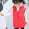 Kids Toddler Baby Boys Girls Sleeveless Winter Solid Coats Hooded Jacket Vest Outer Boys Long Sleeve (Red, 3-4 Years) view 2