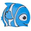 Unisex Silicone Swimming Bathing Cap for Kids, Waterproof Hat with Fun Designs, Perfect to Keep Hair Dry for Beach or Pool - Blue view 3