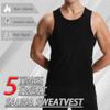 LELTLIMH Sauna Sweat Suits Shirt Vest Waist Trainer for Men Compression Workout Shapewear Excersize Gym Clothes Working Out (No zipper, Black, SM) view 2