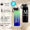YESCUSTOM Personalized Name Water Bottle with Straw, Custom Insulated Stainless Steel Sports Water Bottle with Name or Text-Double Wall Vacuum Insulated Gift Cup for Kids Women Men view 2