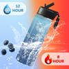YESCUSTOM Personalized Name Water Bottle with Straw, Custom Insulated Stainless Steel Sports Water Bottle with Name or Text-Double Wall Vacuum Insulated Gift Cup for Kids Women Men view 3