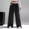 Insarue Y2K Wide Leg Sweatpants for Women Trendy Fashion High Waisted Drawstring Loose Long Pants with Pockets (Black,S,Small) view 3