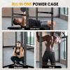 1200-pound, multi-functional squat frame power cage, fitness power cage frame and its accessories, for bench press, squat and deadlift - Black view 4