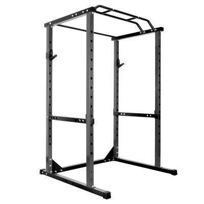 Fitness Power Cage, Power Squat Rack 1200lbs Capacity, Multi-Functional Power Rack with J-Hooks, Power Rack with Attachment for Home Gym (Black)