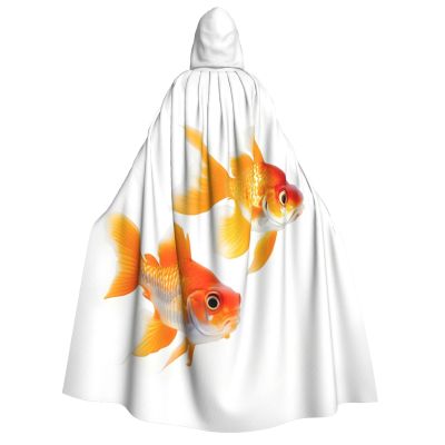 WURTON Cute goldfishes Print Unisex Hooded Cape Halloween Carnival Vampire Cosplay Cloak Hooded Cloak Costume