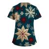 Women Christmas Scrubs Xmas Nurse Uniforms Top V Neck Cartoon Pattern Short Sleeve Nursing Uniform with Pockets view 2