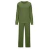 2 Piece Outfits for Women Sweatsuits Casual Sets Side Slit Sweatshirt Straight Leg Pants Plus Size Sports Pants Suit 1-Army Green 3X-Large view 4