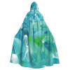 WURTON blue oil paint texture Print Full-Length Carniva Masquerade Cape Hood for Adults,Witch Costume Cloak,185 cm XXL view 1