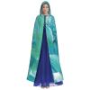 WURTON blue oil paint texture Print Full-Length Carniva Masquerade Cape Hood for Adults,Witch Costume Cloak,185 cm XXL view 2