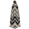 Black White Tan Zigzag Print Full-Length Carniva Masquerade Cape Hood for Adults,Witch Costume Cloak,185 cm XXL view 4