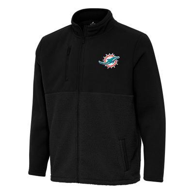 Antigua Men's Black Miami Dolphins Daily Fused Full-Zip Jacket