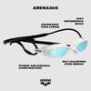 ARENA Unisex Junior 365 Swim Goggles for Kids Ages 6 to 12 Non-Mirror Shatterproof Lenses No Leak Anti-Fog Coating, Smoke/White/Clear view 2