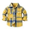 AIMAOMI Little Baby Boys' Girls' Plaid Flannel Button Down Shirt Toddler Plaid Shirt Baby Button Down Coat (Yellow, 6-12 Months) view 1