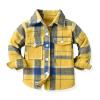 AIMAOMI Little Baby Boys' Girls' Plaid Flannel Button Down Shirt Toddler Plaid Shirt Baby Button Down Coat (Yellow, 6-12 Months) view 2