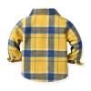 AIMAOMI Little Baby Boys' Girls' Plaid Flannel Button Down Shirt Toddler Plaid Shirt Baby Button Down Coat (Yellow, 6-12 Months) view 3