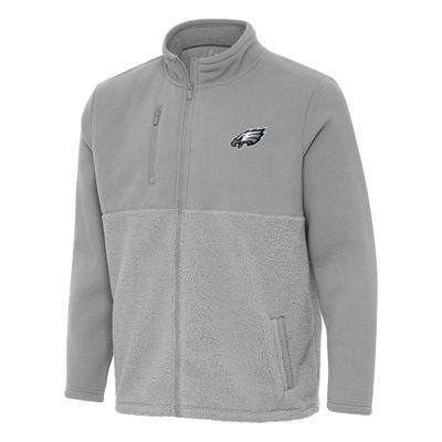 Antigua Men's Gray Philadelphia Eagles Daily Fused Full-Zip Jacket