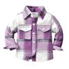AIMAOMI Toddler Baby Boys Girls Jacket Flannel Plaid Long Sleeve Lapel Button Down Shirts Infan Fall Winter (Purple, 6-12 Months) view 1