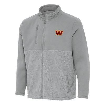 Antigua Men's Gray Washington Commanders Daily Fused Full-Zip Jacket