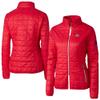 Cutter & Buck Women's Scarlet San Francisco 49ers Rainier PrimaLoft Eco Insulated Full-Zip Puffer Jacket view 1