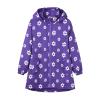 Girls Outdoor Floral Fleece Lined Light Windproof Jacket with Hood Water Proof Raincoats Windbreaker (Purple, 7-8 Years) view 1