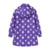Girls Outdoor Floral Fleece Lined Light Windproof Jacket with Hood Water Proof Raincoats Windbreaker (Purple, 7-8 Years) view 2
