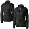 Cutter & Buck Women's Black Carolina Panthers Rainier PrimaLoft Eco Insulated Full-Zip Puffer Jacket view 1