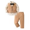 Boarnseorl Baby Boys Pants Sets, Infant Long Sleeve Shirt + Pants + Bow Tie + Vest,Toddler Gentleman Outfits,4-5Y view 1