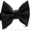AAMERA Men's Solid Bow Tie I Satin Pre-Tied Style Adjustable Length Neck Bowtie for Men Formal Business Wedding Party  13cm (Black) view 1