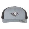 Adjustable Heather Grey/Black Structured Trucker Floating Ghost Halloween Structured Trucker Cap view 1