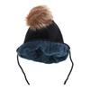 CTM Girl's One Size Fits Most Knit Winter Beanie with Pom Bow and Ear Flaps, Black view 2