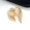 Brooch Pins Gold Angel Wing Rhinestone Lapel Brooches for Women Fashion Jewelry Clothing Decoration Accessorie  view 2